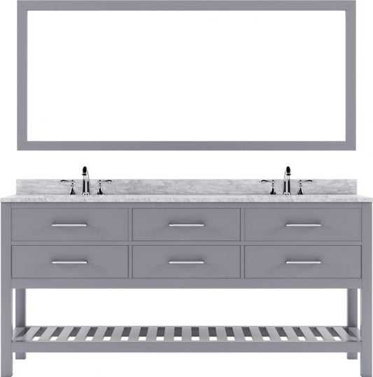 Caroline Estate 72" Double Bathroom Vanity Set, Gray