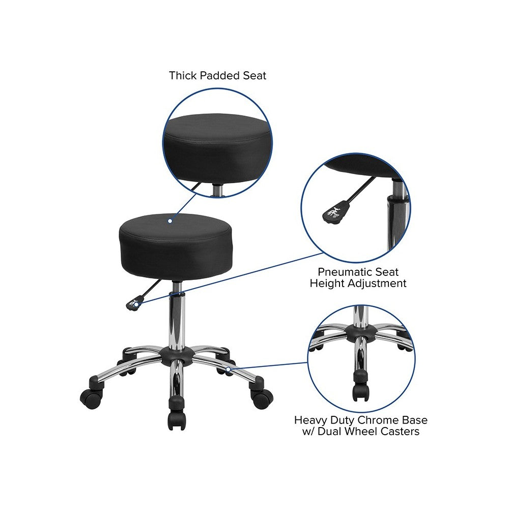 Medical Ergonomic Stool with Chrome Base