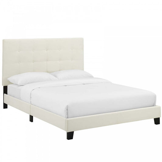 Melanie Twin Tufted Button Upholstered Performance Velvet Platform Bed, Gray, MOD-5805-IVO