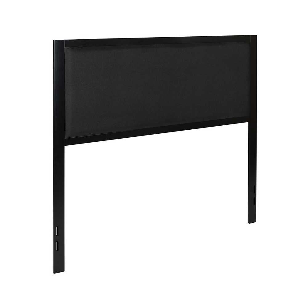 Melbourne Metal Upholstered Full Size Headboard in Black Fabric