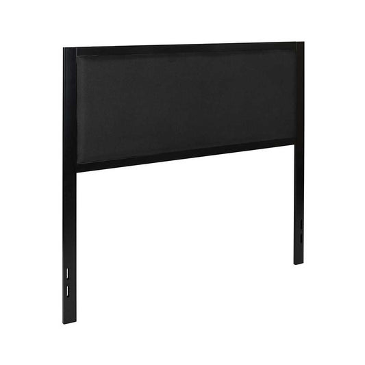 Melbourne Metal Upholstered Full Size Headboard in Black Fabric