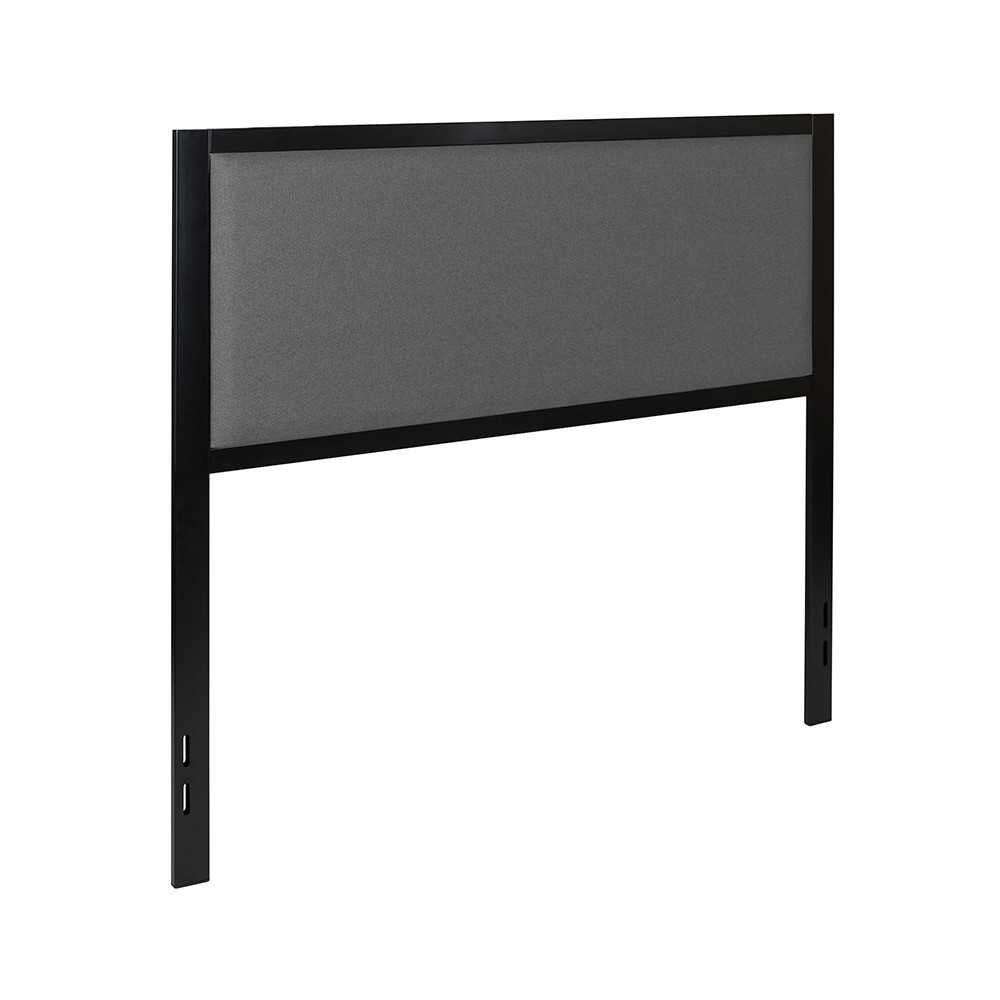 Melbourne Metal Upholstered Full Size Headboard in Dark Gray Fabric
