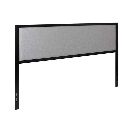 Melbourne Metal Upholstered King Size Headboard in Light Gray Fabric