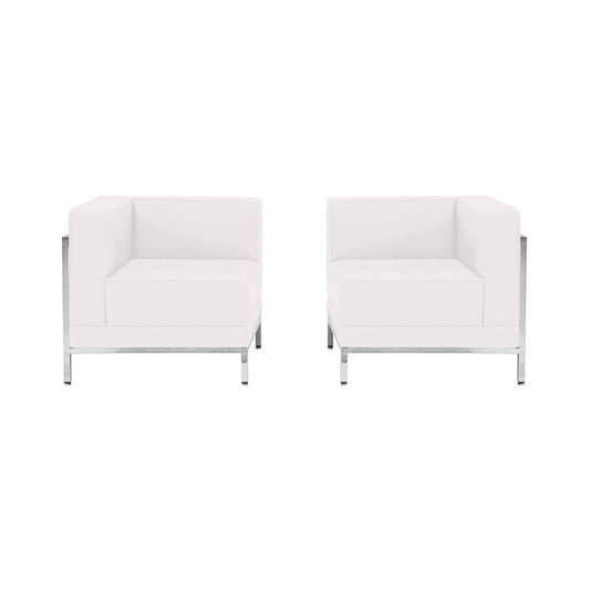 Melrose White LeatherSoft 2 Piece Corner Chair Set