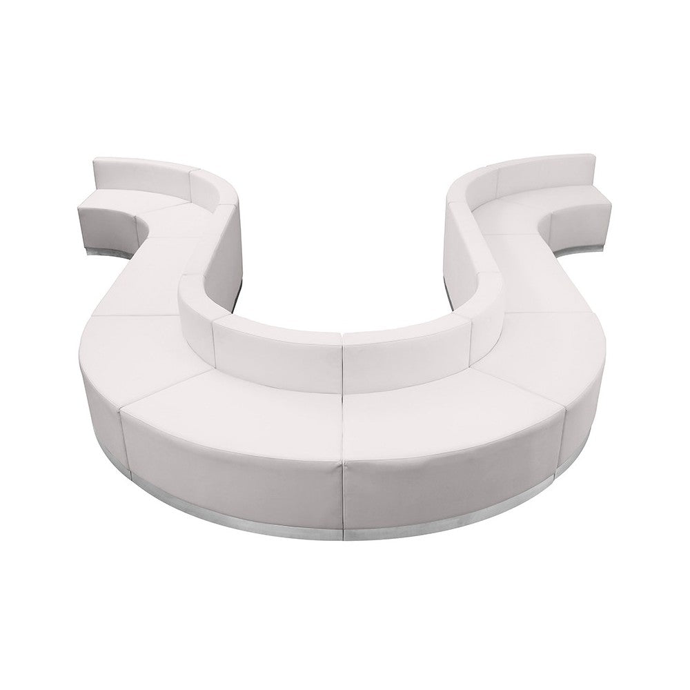 Melrose White LeatherSoft Reception Configuration, 10 Pieces