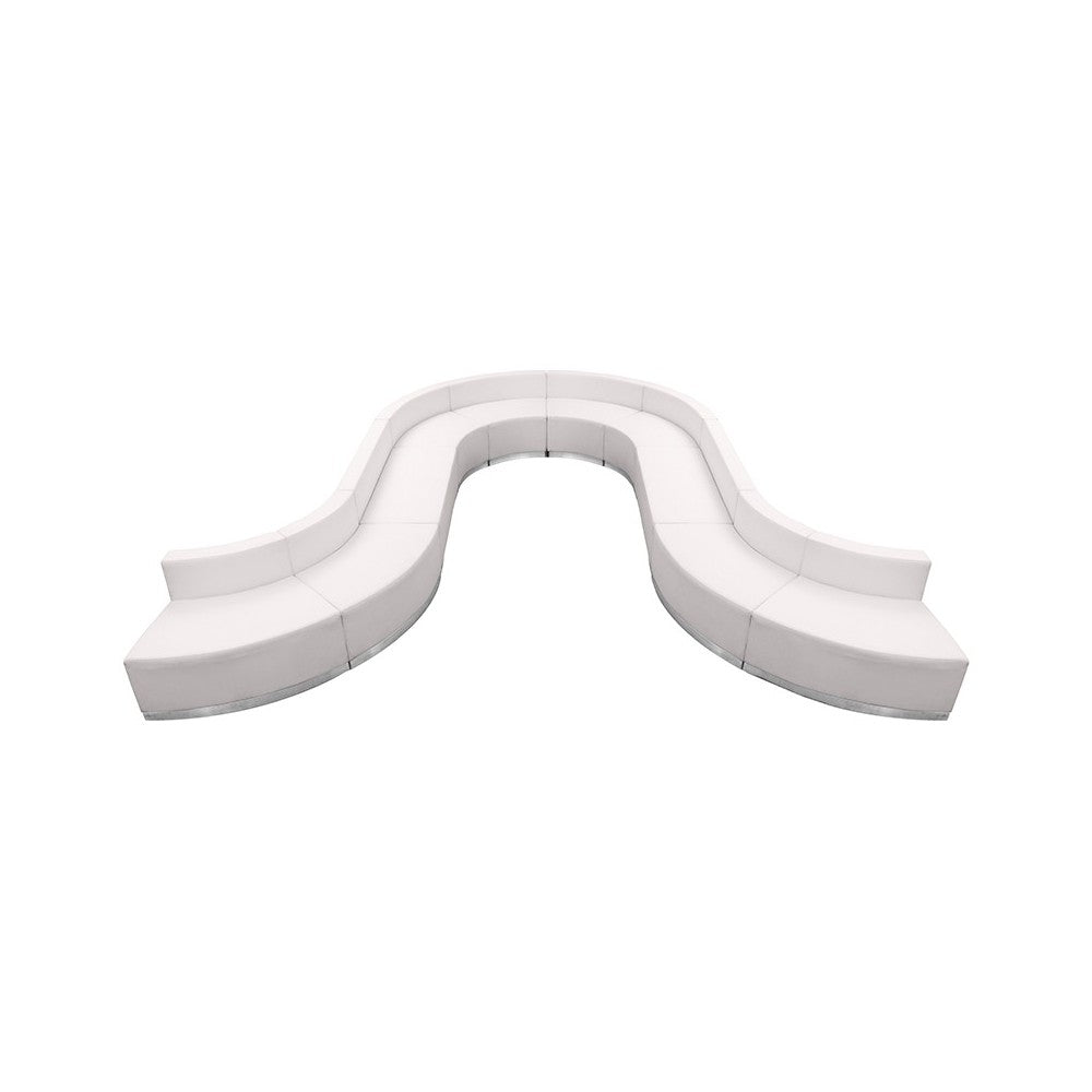 Melrose White LeatherSoft Reception Configuration, 10 Pieces