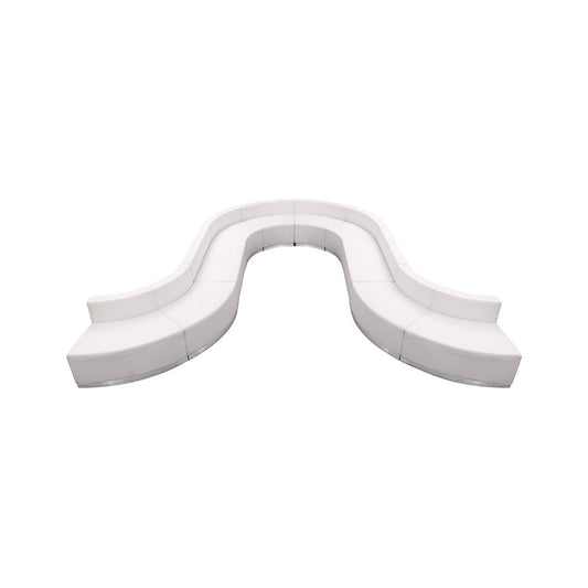 Melrose White LeatherSoft Reception Configuration, 10 Pieces