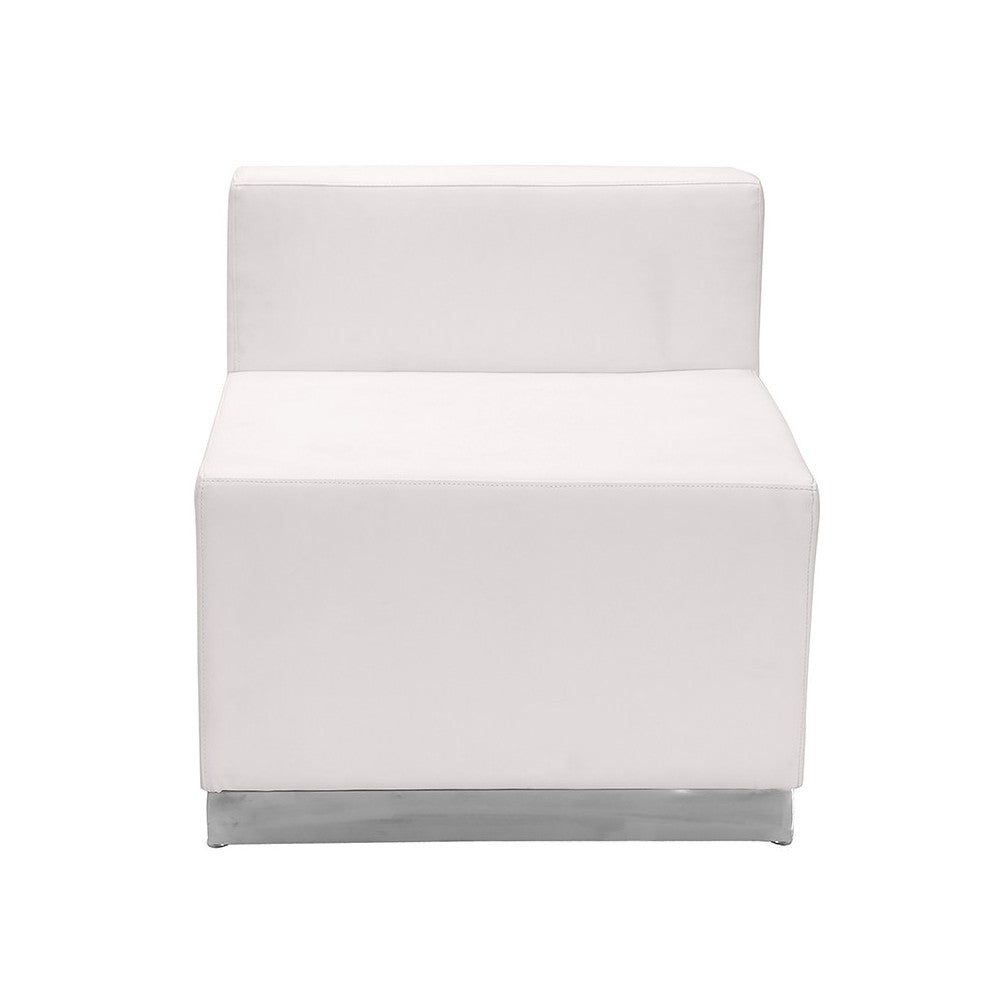 Melrose White LeatherSoft Reception Configuration, 10 Pieces