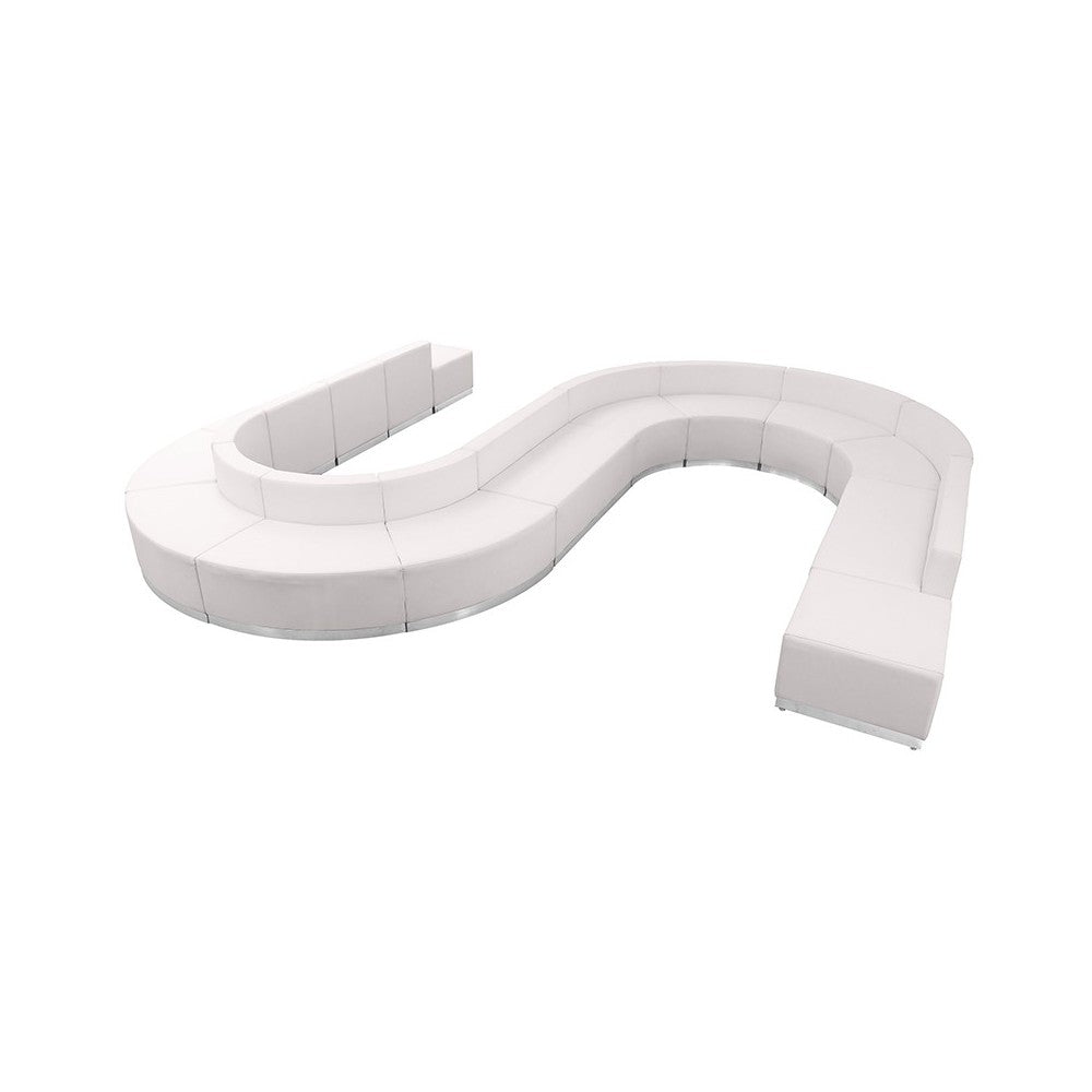 Melrose White LeatherSoft Reception Configuration, 15 Pieces