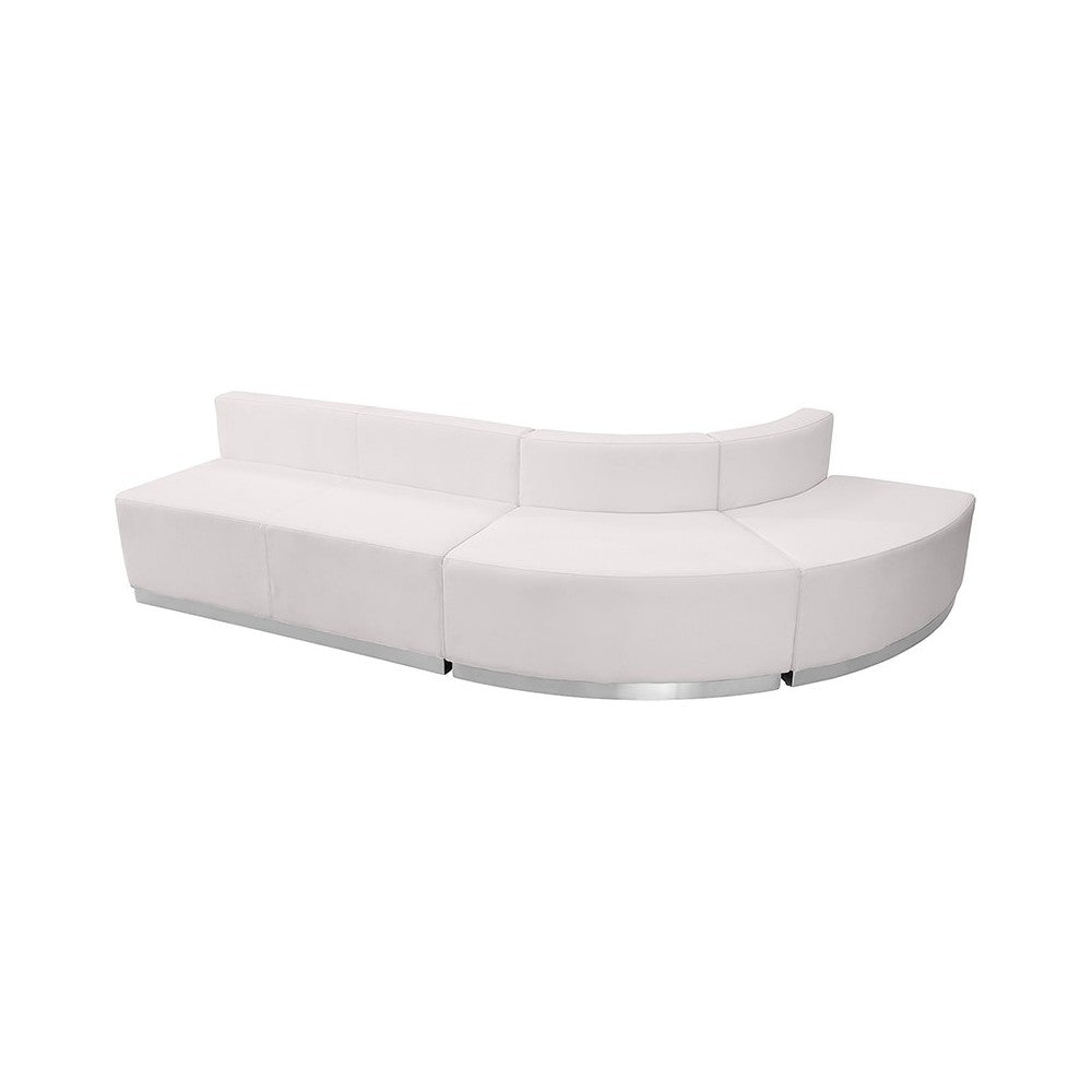 Melrose White LeatherSoft Reception Configuration, 3 Pieces