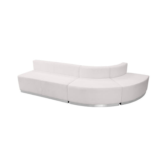 Melrose White LeatherSoft Reception Configuration, 3 Pieces