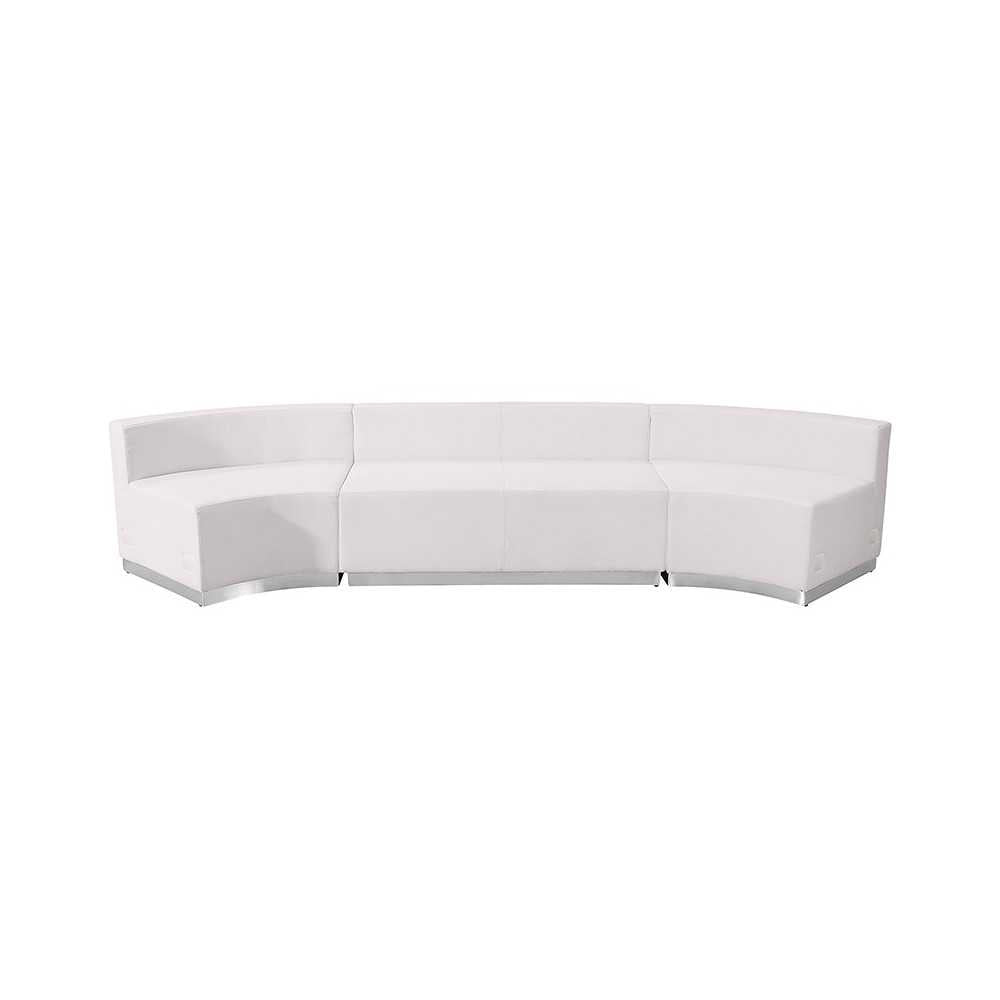 Melrose White LeatherSoft Reception Configuration, 3 Pieces