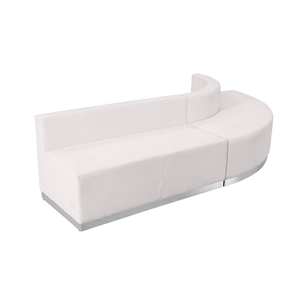 Melrose White LeatherSoft Reception Configuration, 3 Pieces
