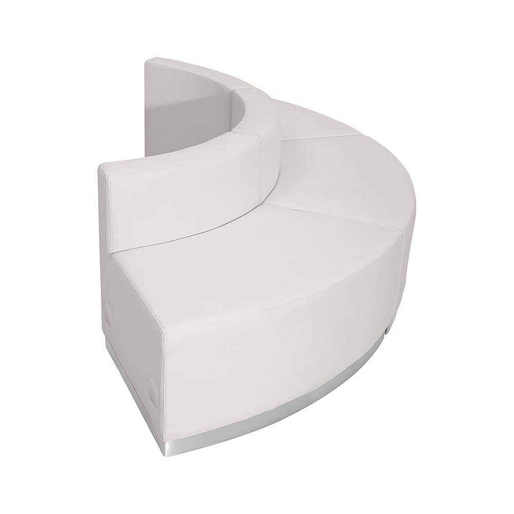 Melrose White LeatherSoft Reception Configuration, 3 Pieces