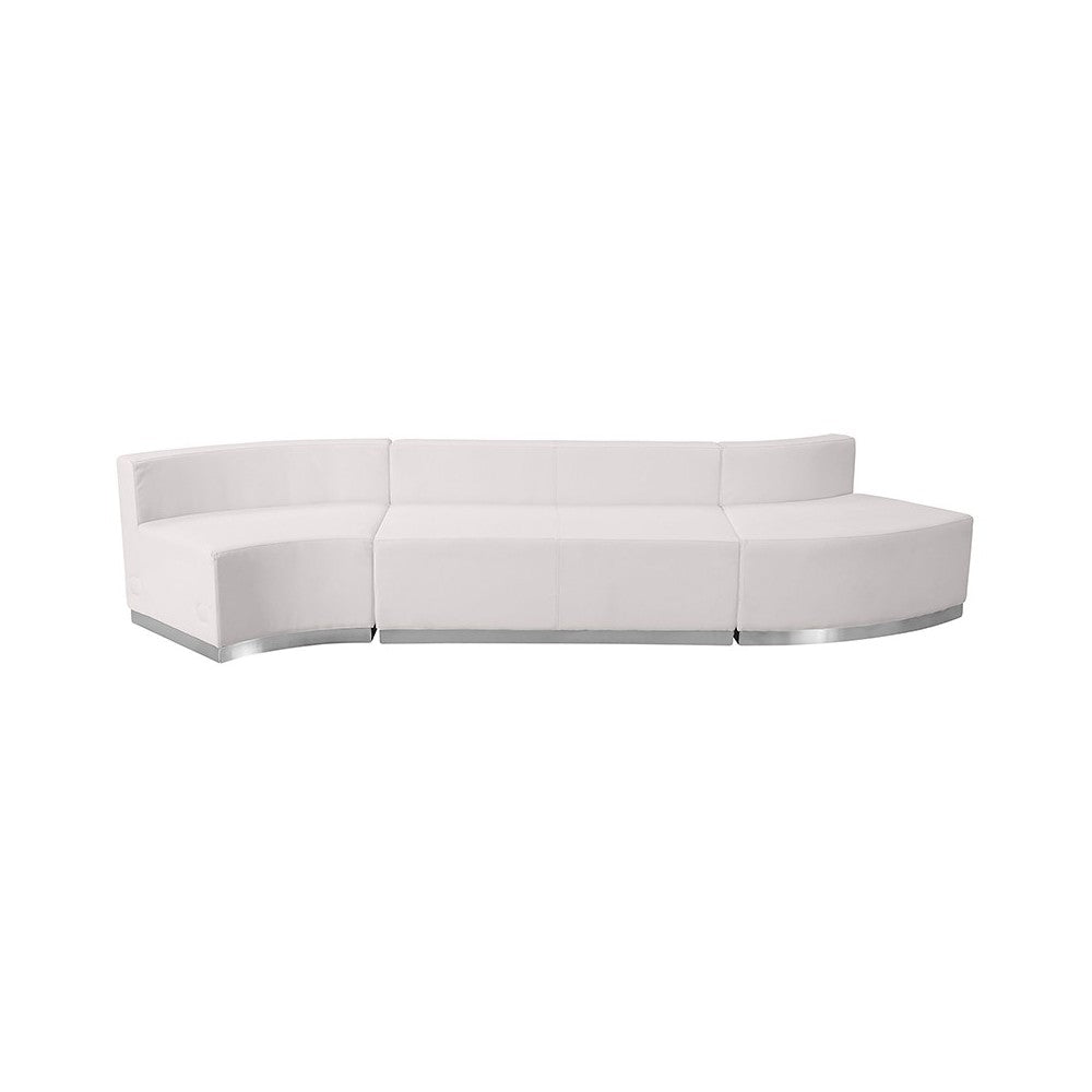 Melrose White LeatherSoft Reception Configuration, 3 Pieces