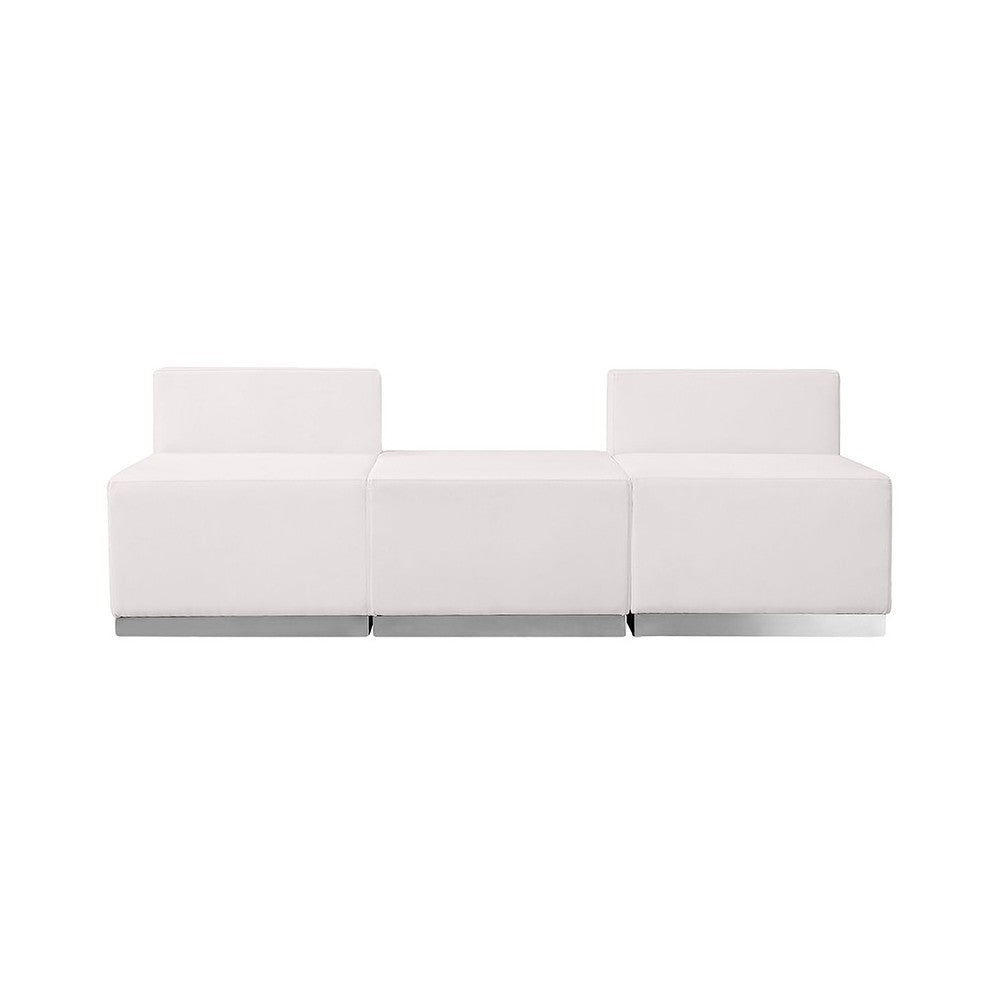 Melrose White LeatherSoft Reception Configuration, 3 Pieces