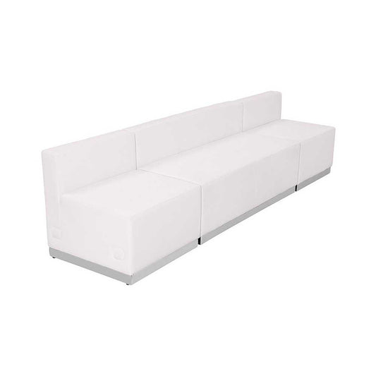Melrose White LeatherSoft Reception Configuration, 3 Pieces