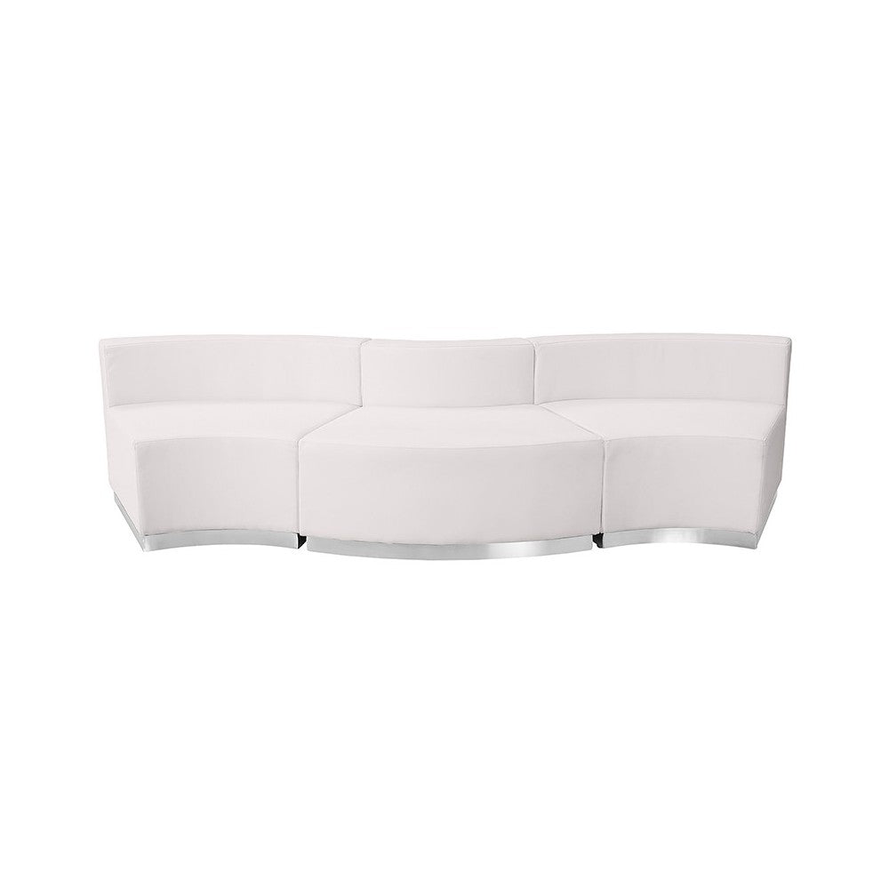 Melrose White LeatherSoft Reception Configuration, 3 Pieces