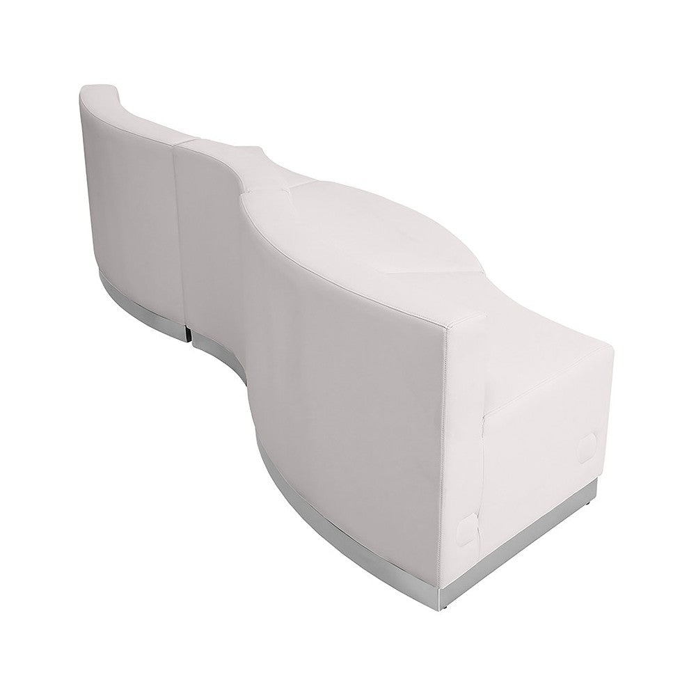 Melrose White LeatherSoft Reception Configuration, 3 Pieces