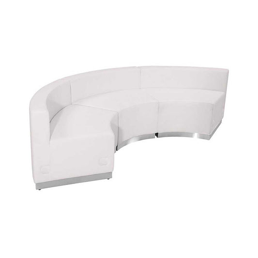 Melrose White LeatherSoft Reception Configuration, 3 Pieces