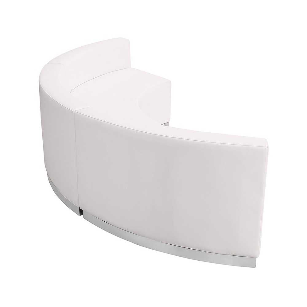 Melrose White LeatherSoft Reception Configuration, 3 Pieces