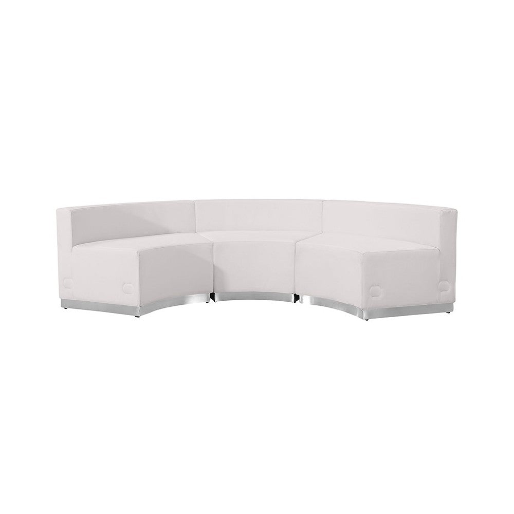 Melrose White LeatherSoft Reception Configuration, 3 Pieces