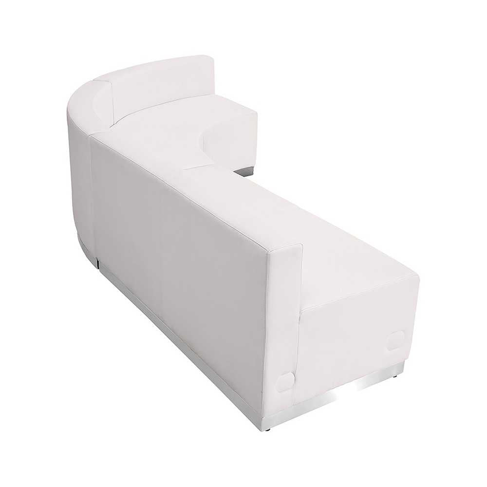 Melrose White LeatherSoft Reception Configuration, 3 Pieces