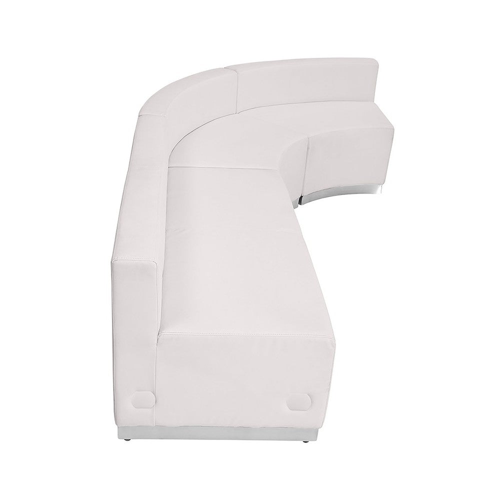 Melrose White LeatherSoft Reception Configuration, 3 Pieces