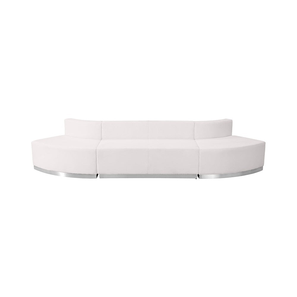 Melrose White LeatherSoft Reception Configuration, 3 Pieces