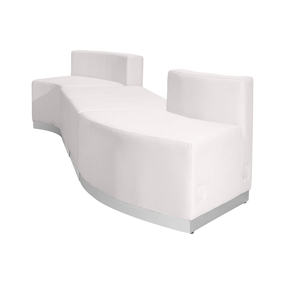Melrose White LeatherSoft Reception Configuration, 4 Pieces