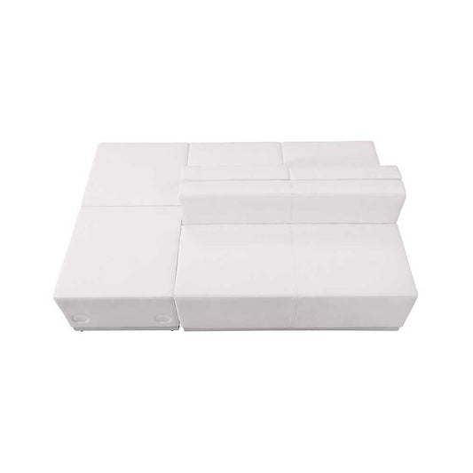 Melrose White LeatherSoft Reception Configuration, 4 Pieces