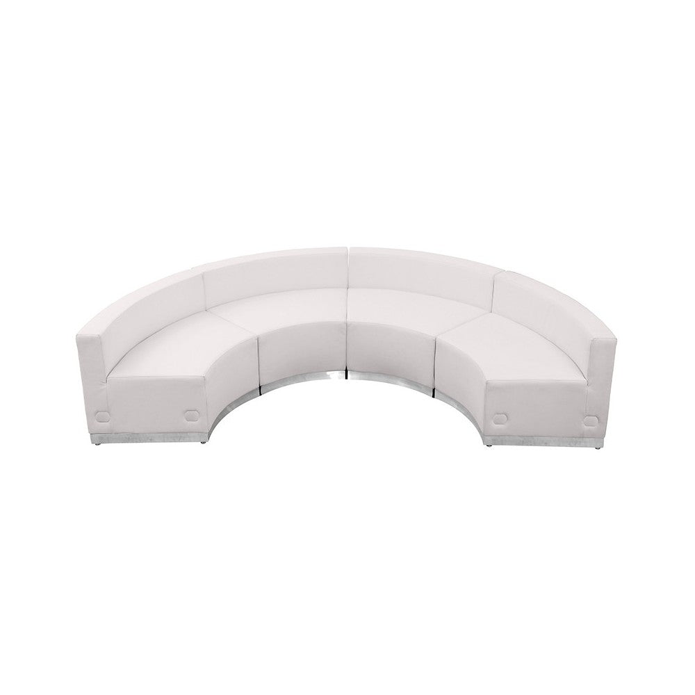 Melrose White LeatherSoft Reception Configuration, 4 Pieces