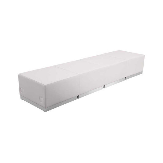Melrose White LeatherSoft Reception Configuration, 4 Pieces