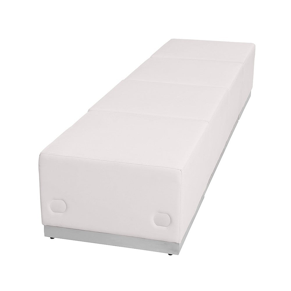 Melrose White LeatherSoft Reception Configuration, 4 Pieces