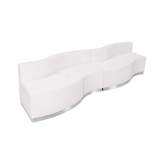 Melrose White LeatherSoft Reception Configuration, 4 Pieces