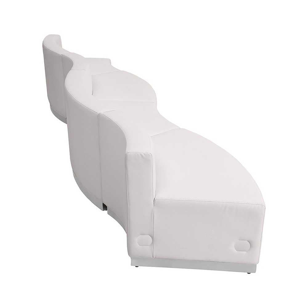 Melrose White LeatherSoft Reception Configuration, 4 Pieces