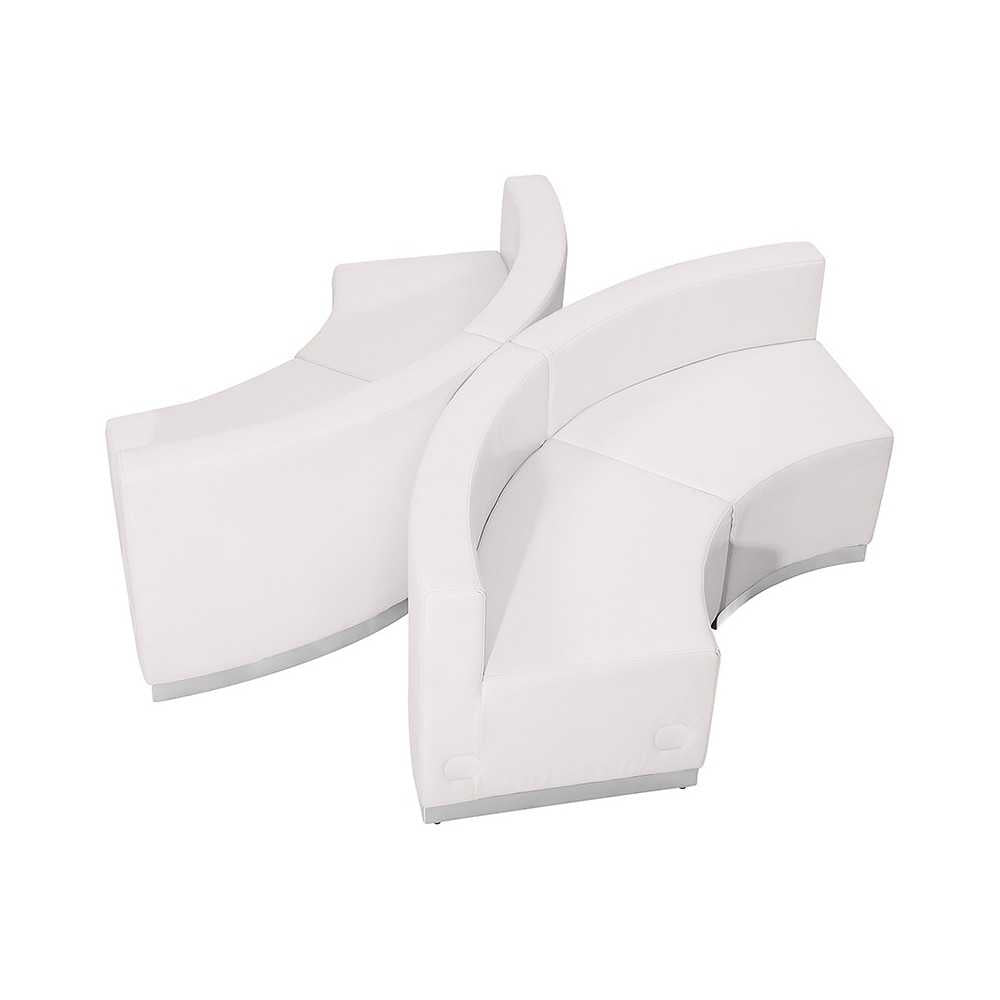 Melrose White LeatherSoft Reception Configuration, 4 Pieces