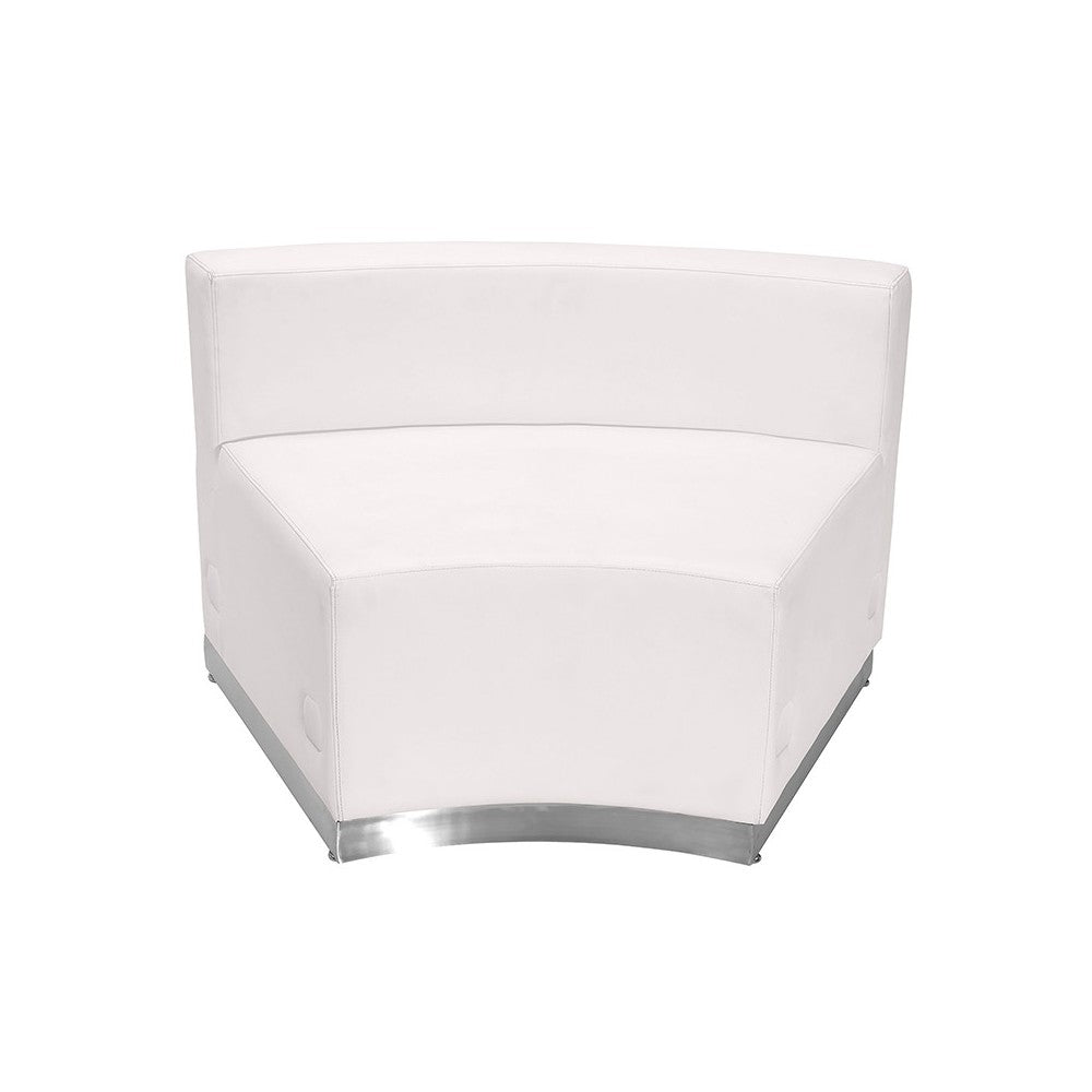 Melrose White LeatherSoft Reception Configuration, 5 Pieces