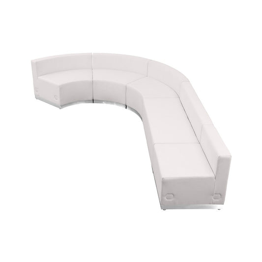 Melrose White LeatherSoft Reception Configuration, 5 Pieces