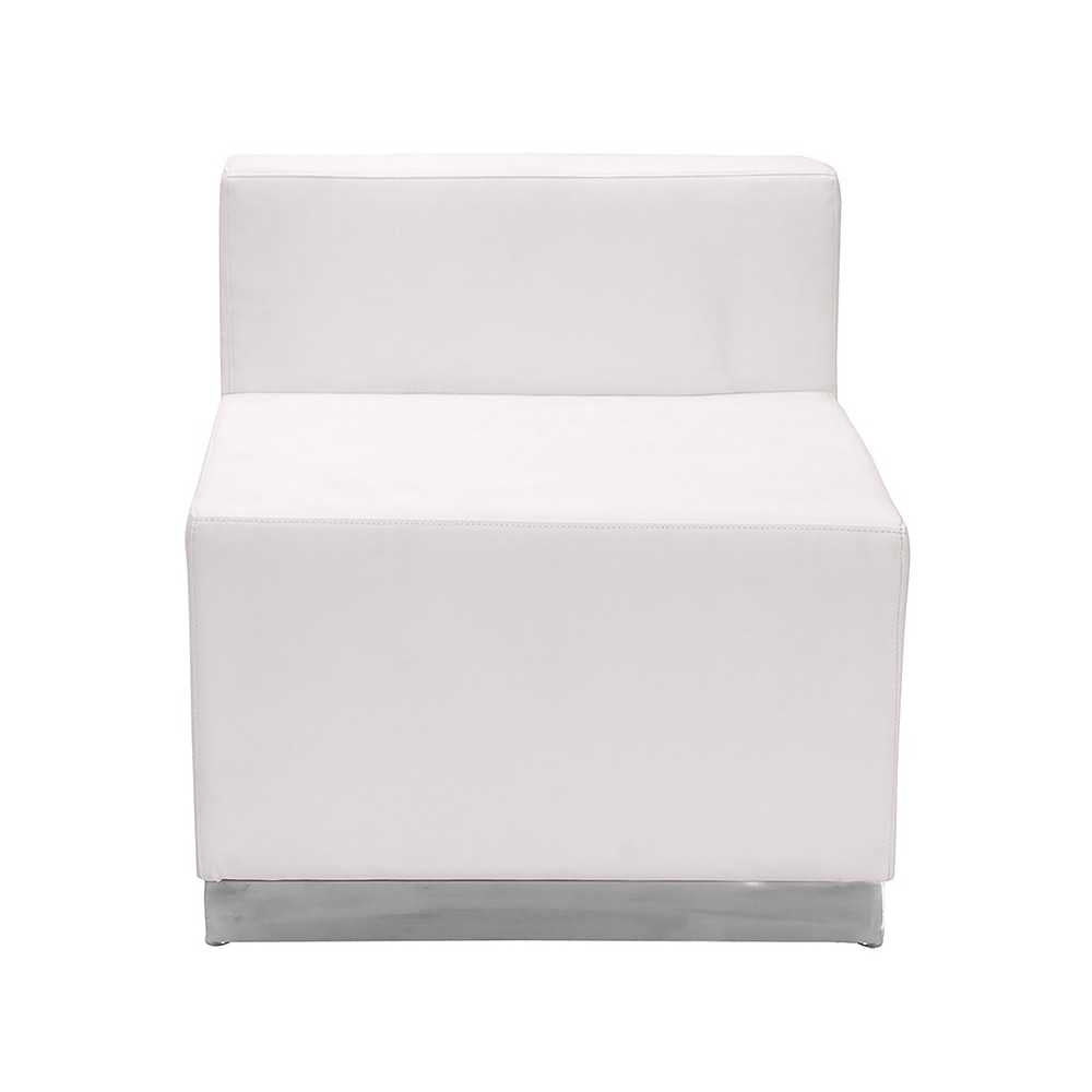 Melrose White LeatherSoft Reception Configuration, 5 Pieces