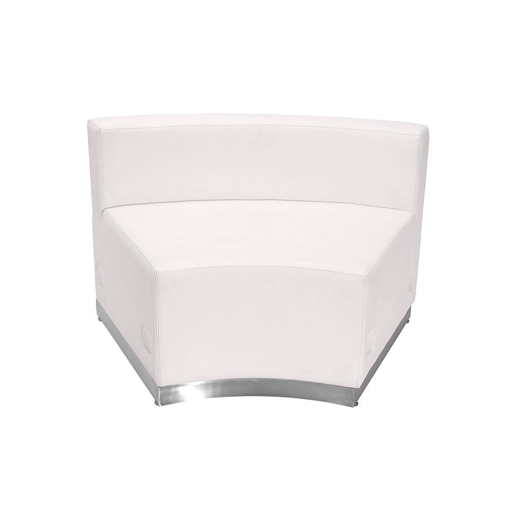 Melrose White LeatherSoft Reception Configuration, 5 Pieces