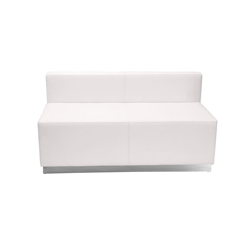Melrose White LeatherSoft Reception Configuration, 5 Pieces