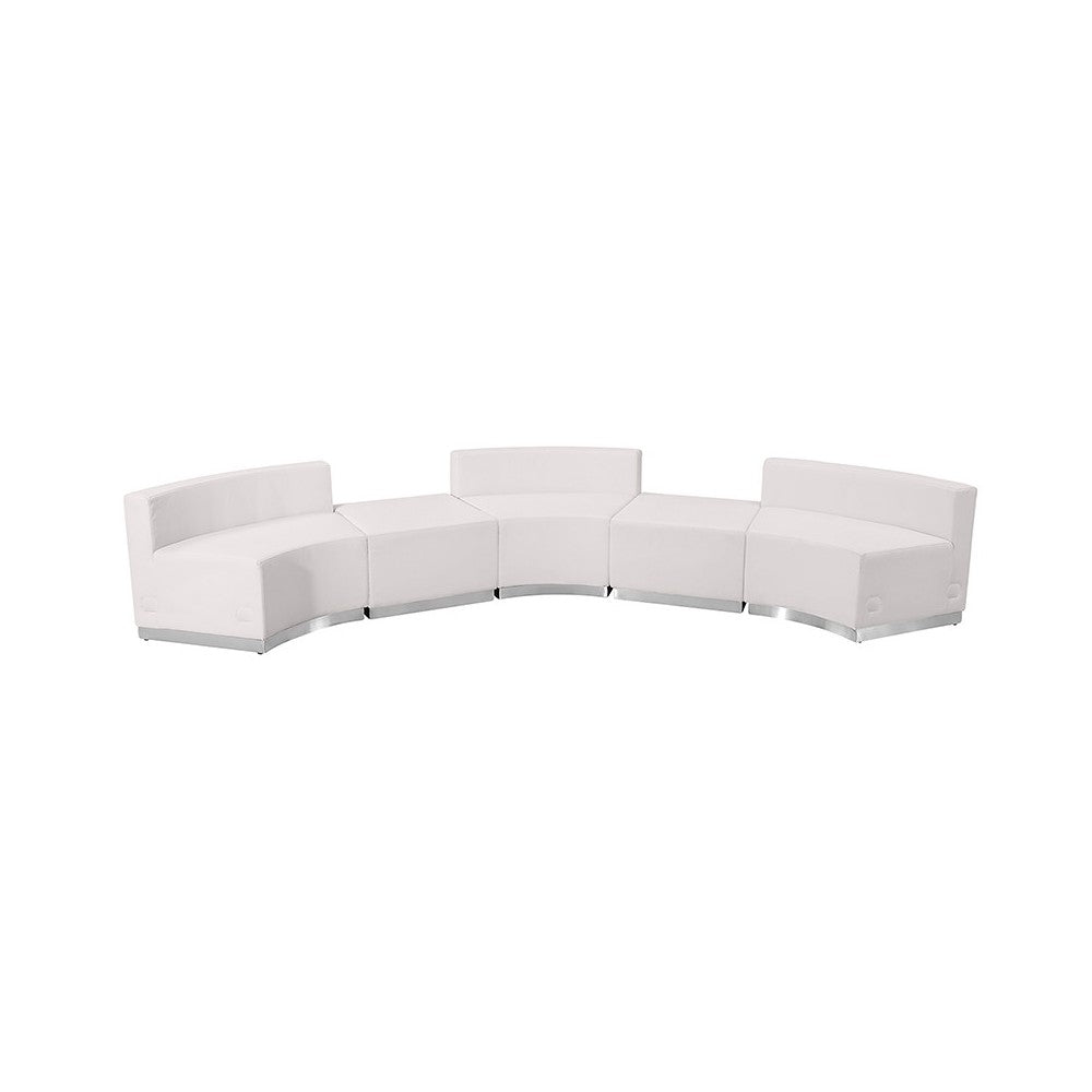 Melrose White LeatherSoft Reception Configuration, 5 Pieces