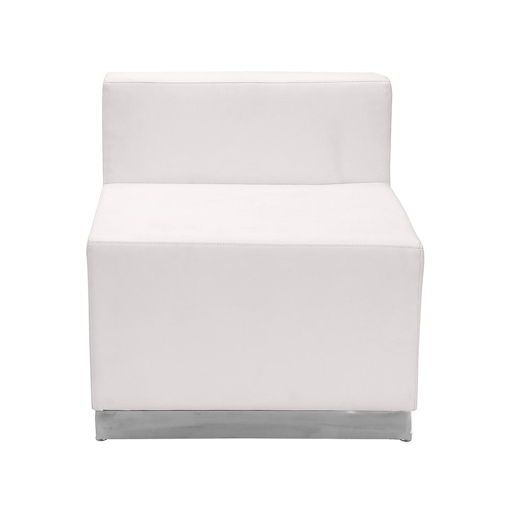 Melrose White LeatherSoft Reception Configuration, 6 Pieces