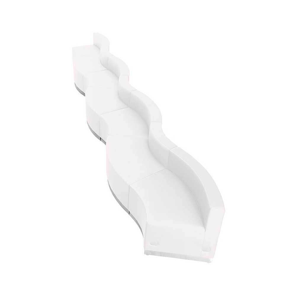 Melrose White LeatherSoft Reception Configuration, 7 Pieces