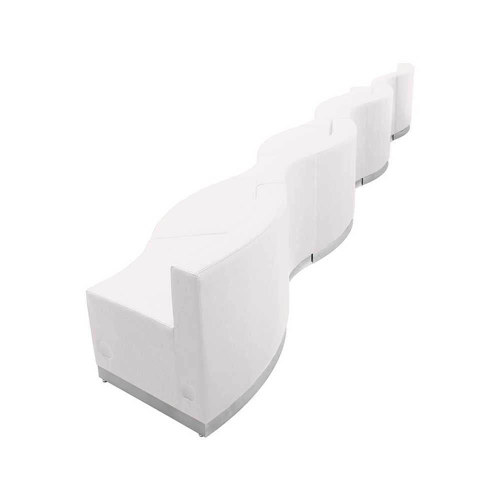 Melrose White LeatherSoft Reception Configuration, 7 Pieces