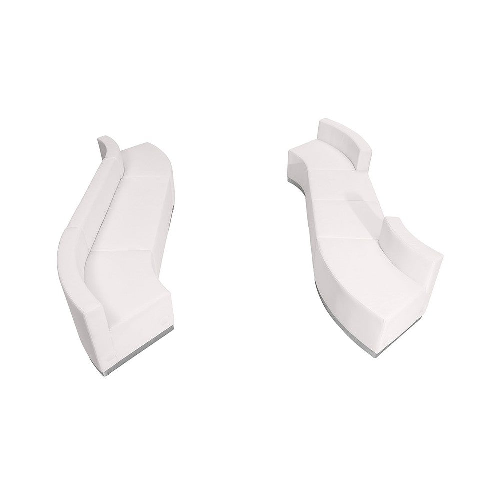 Melrose White LeatherSoft Reception Configuration, 7 Pieces