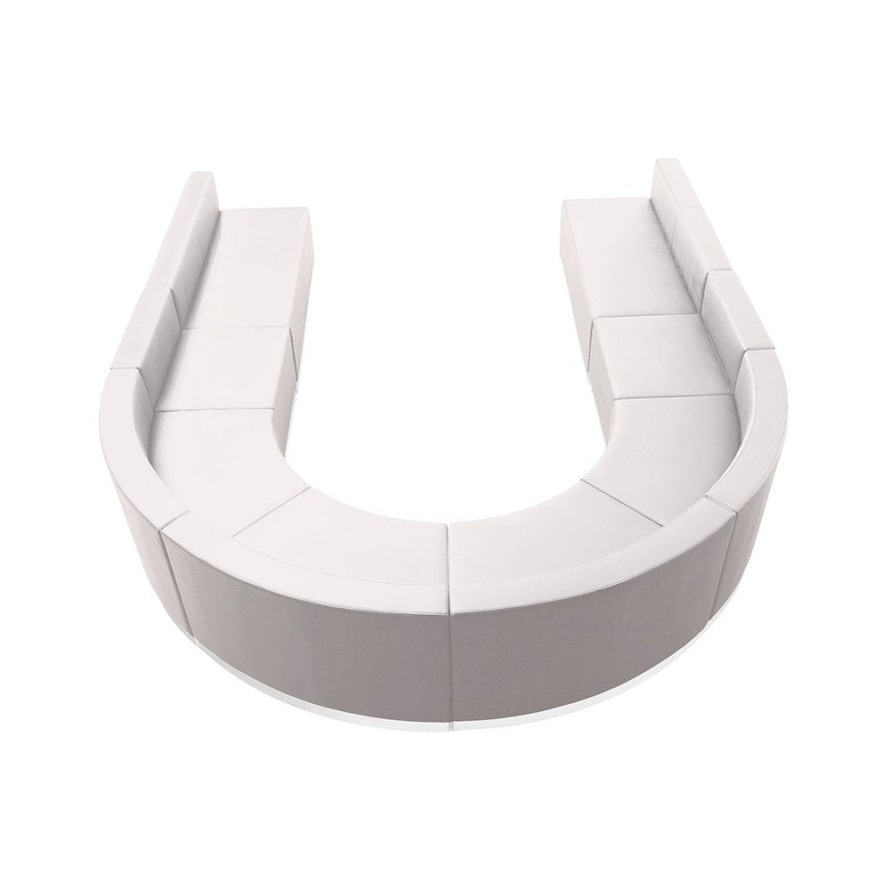 Melrose White LeatherSoft Reception Configuration, 8 Pieces