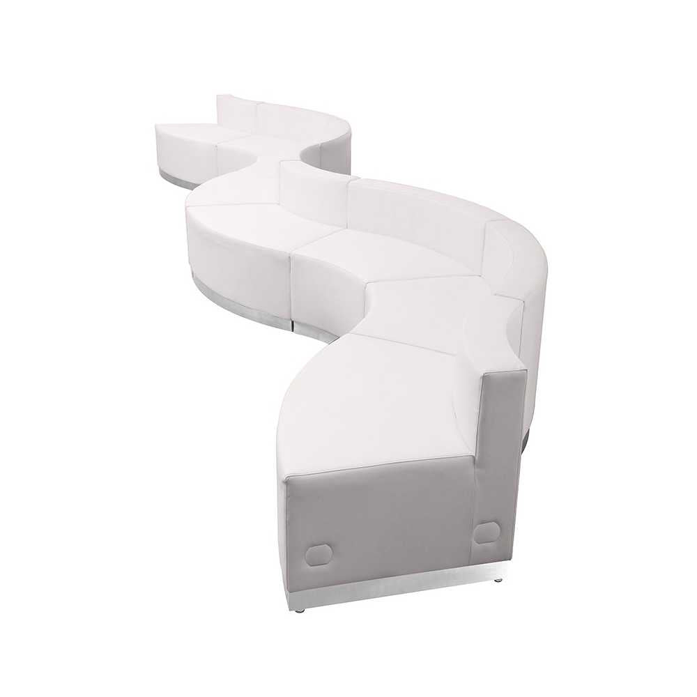 Melrose White LeatherSoft Reception Configuration, 8 Pieces