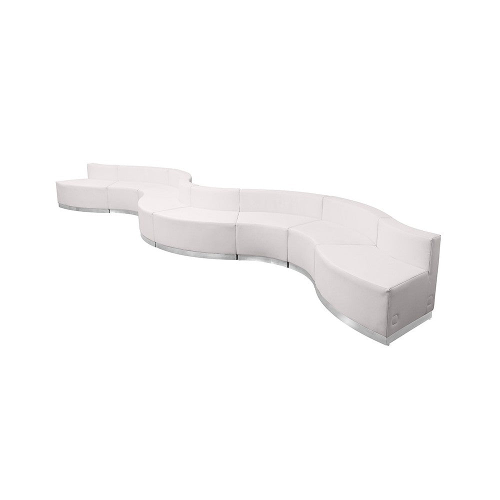 Melrose White LeatherSoft Reception Configuration, 8 Pieces